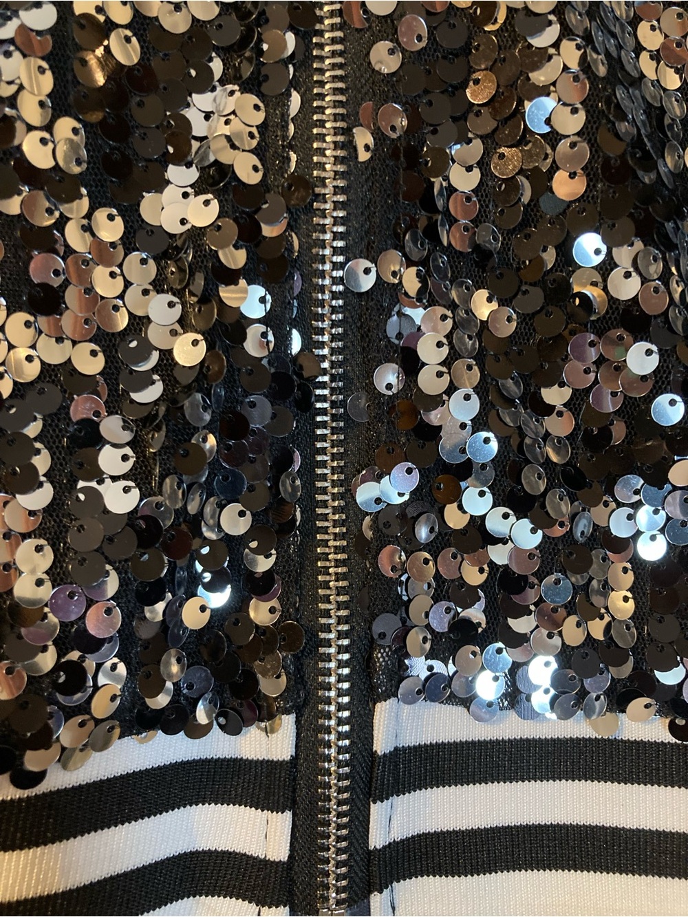 New - Sequin Bomber Jacket - Black/Silver - Picture 3 of 7